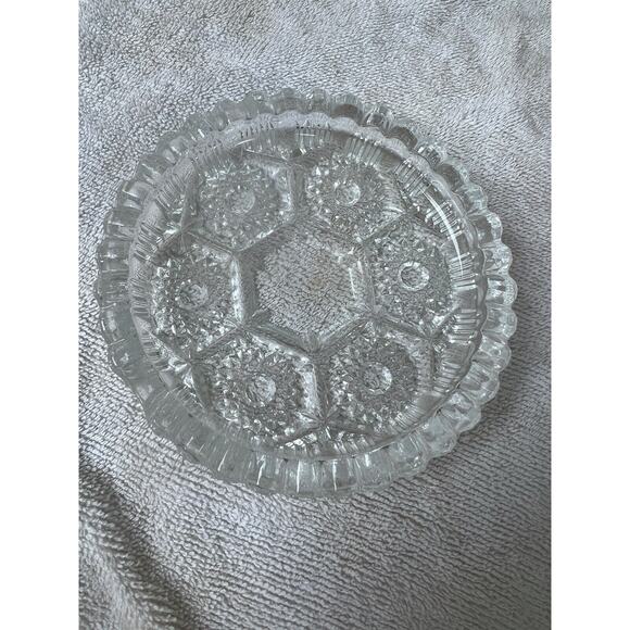 Vintage Italian Pressed Glass Ashtray -set Of Two - Picture 2 of 7